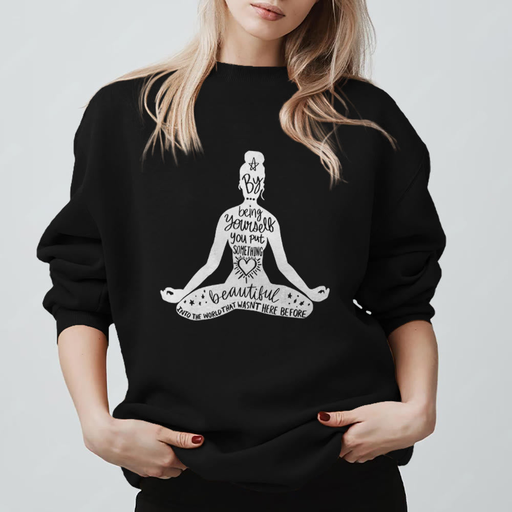 Sweat-shirt Olivenorma Mindful Balance Yoga Méditation - Noir - 2XL - image 9