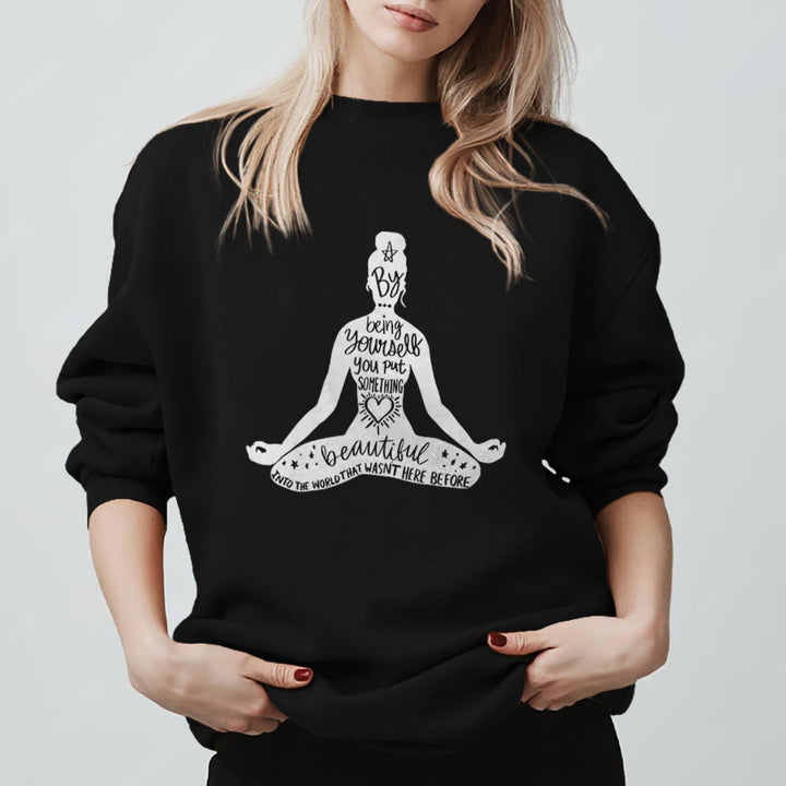 Sweat-shirt Olivenorma Mindful Balance Yoga Méditation - Noir - 2XL - image 9