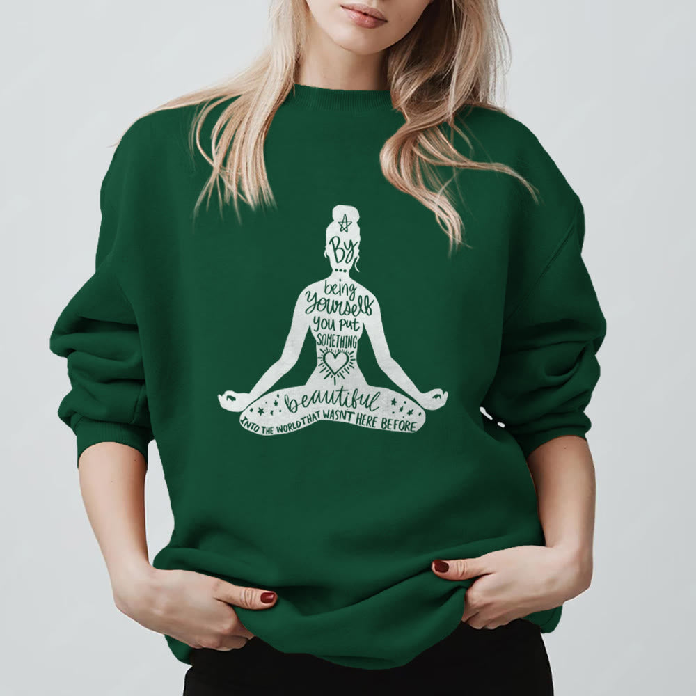 Sweat-shirt Olivenorma Mindful Balance Yoga Méditation - Vert - 2XL - image 0