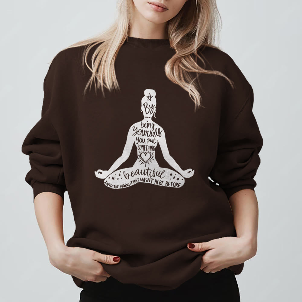 Sweat-shirt Olivenorma Mindful Balance Yoga Méditation - Brun - 2XL - image 13