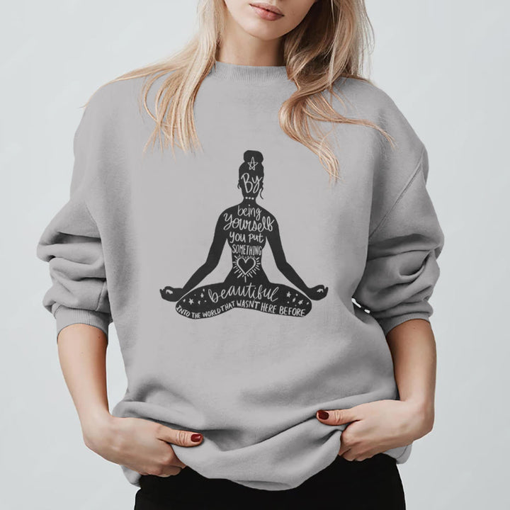 Sweat-shirt Olivenorma Mindful Balance Yoga Méditation - Gris - 2XL - image 11