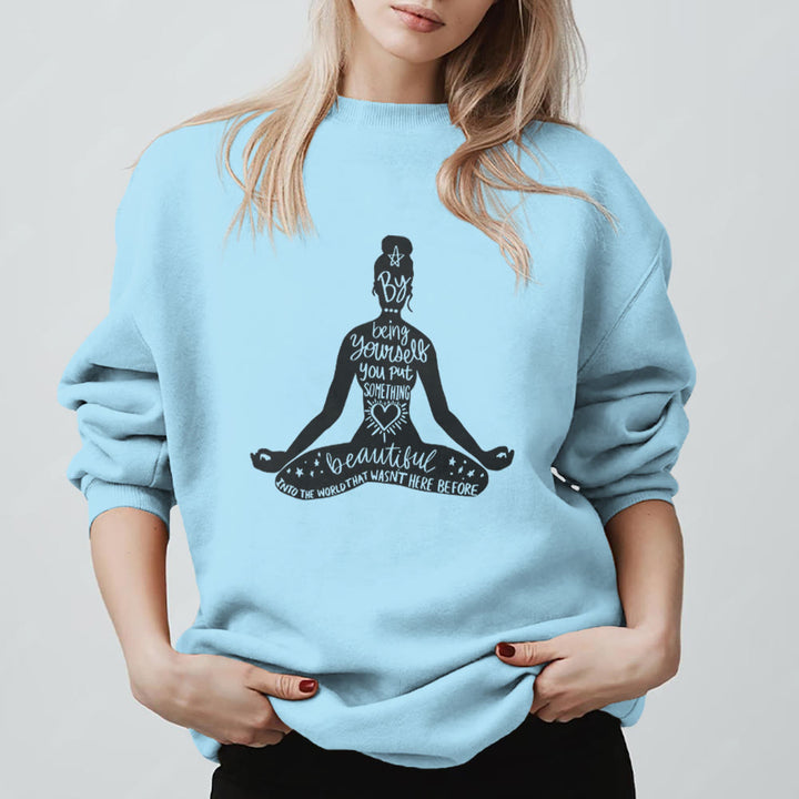 Sweat-shirt Olivenorma Mindful Balance Yoga Méditation - Bleu - 2XL - image 15