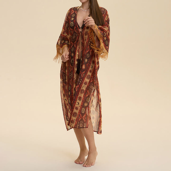 Paréo d'été Olivenorma en mousseline, coupe ample et légère, cardigan pour femme - Tribu du Soleil - image 6
