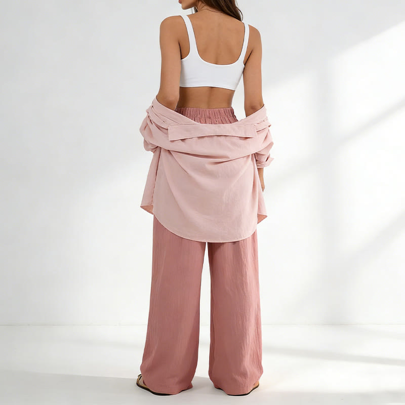 Pantalon décontracté à jambes larges et taille haute pour femme Olivenorma - image 6