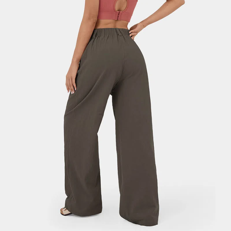 Pantalon décontracté à jambes larges et taille haute pour femme Olivenorma - image 11