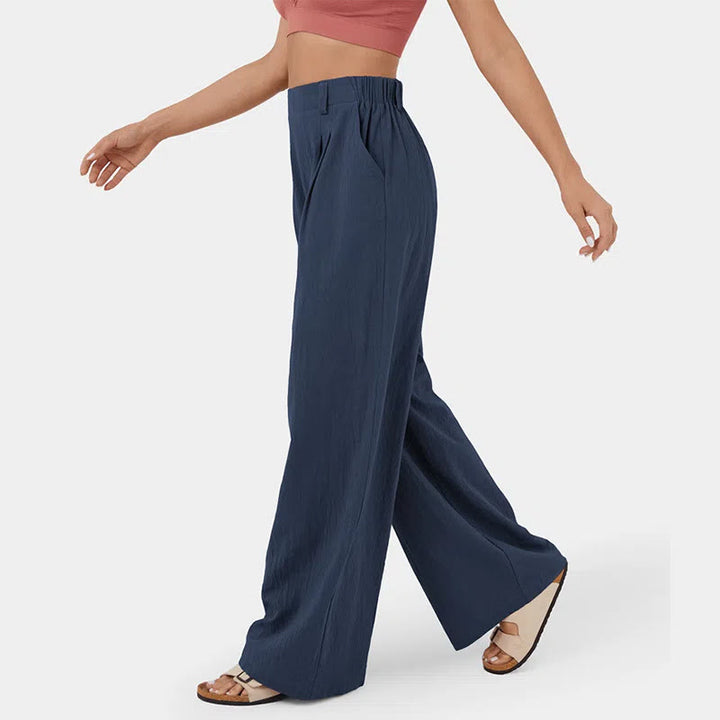 Pantalon décontracté à jambes larges et taille haute pour femme Olivenorma - image 3