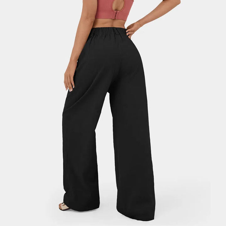 Pantalon décontracté à jambes larges et taille haute pour femme Olivenorma - image 1