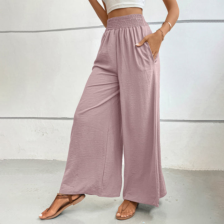 Pantalon d'été décontracté Olivenorma, taille haute, coupe ample, jambes larges et taille élastique - image 49