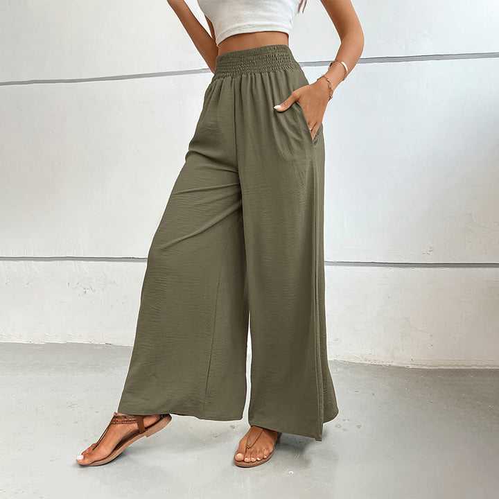 Pantalon d'été décontracté Olivenorma, taille haute, coupe ample, jambes larges et taille élastique - image 26
