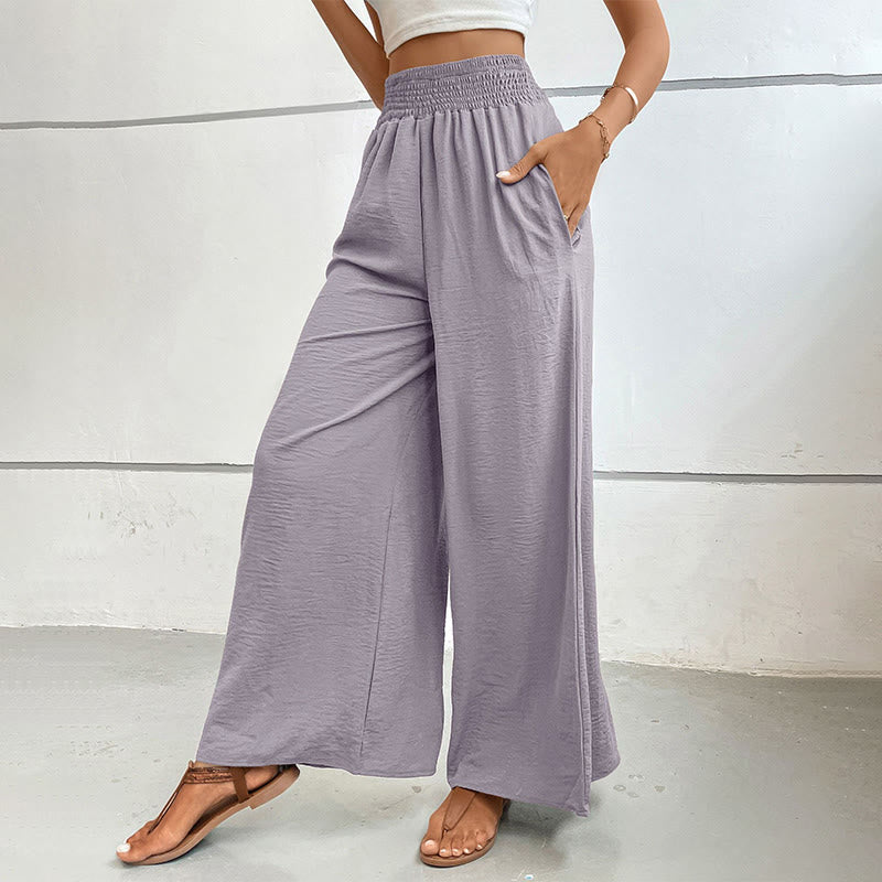 Pantalon d'été décontracté Olivenorma, taille haute, coupe ample, jambes larges et taille élastique - image 45