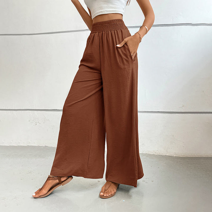 Pantalon d'été décontracté Olivenorma, taille haute, coupe ample, jambes larges et taille élastique - image 40