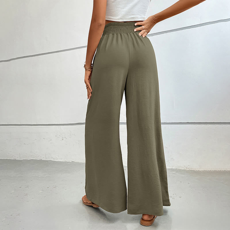Pantalon d'été décontracté Olivenorma, taille haute, coupe ample, jambes larges et taille élastique - image 27