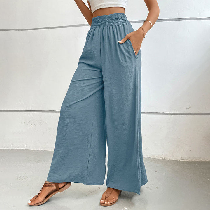 Pantalon d'été décontracté Olivenorma, taille haute, coupe ample, jambes larges et taille élastique - image 52