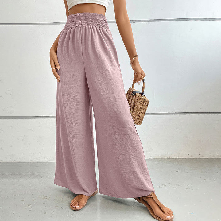 Pantalon d'été décontracté Olivenorma, taille haute, coupe ample, jambes larges et taille élastique - Rose - XL - image 47