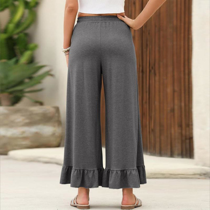 Pantalon d'été Olivenorma pour femme, ourlet à volants, coupe ample et confortable, taille neuf. - image 23