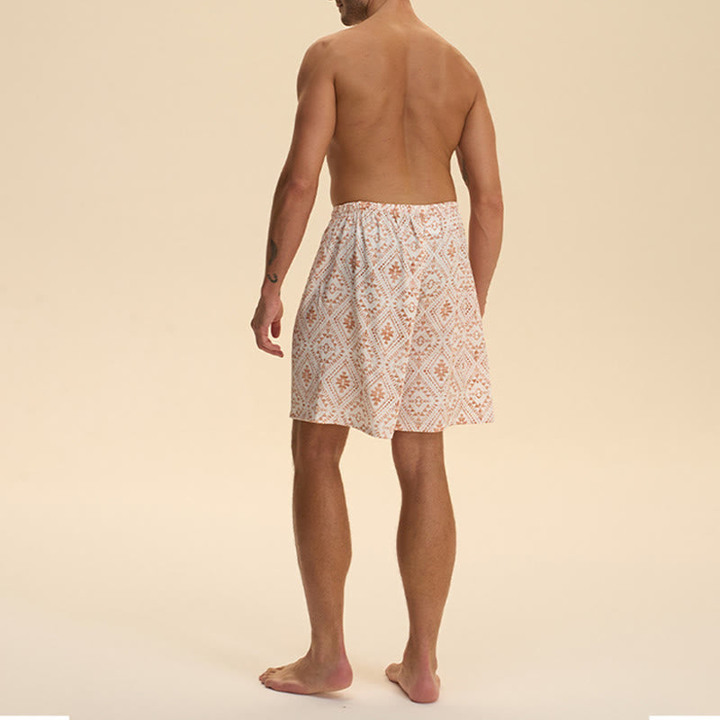 Pantalon court d'intérieur imprimé élégant et confortable en satin et mousseline de soie pour homme Olivenorma - image 18