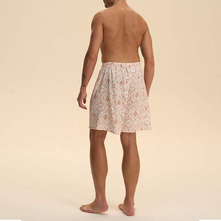 Pantalon court d'intérieur imprimé élégant et confortable en satin et mousseline de soie pour homme Olivenorma - image 18