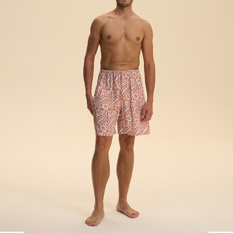 Pantalon court d'intérieur imprimé élégant et confortable en satin et mousseline de soie pour homme Olivenorma - image 7