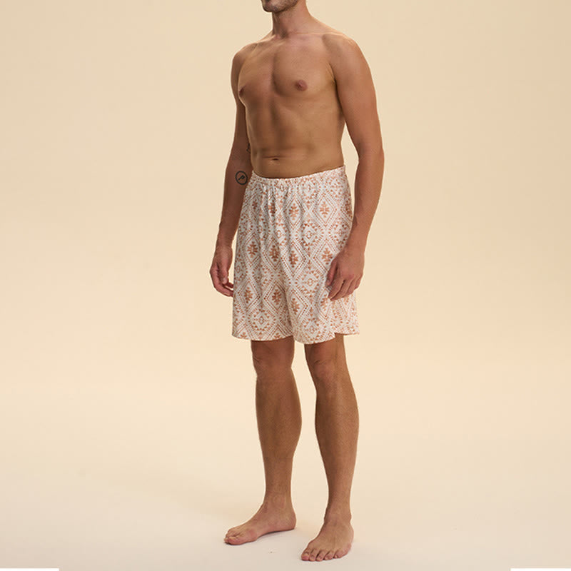 Pantalon court d'intérieur imprimé élégant et confortable en satin et mousseline de soie pour homme Olivenorma - image 16