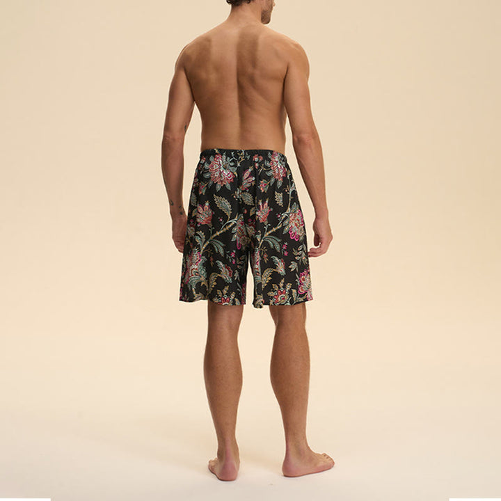 Pantalon court d'intérieur imprimé élégant et confortable en satin et mousseline de soie pour homme Olivenorma - image 22