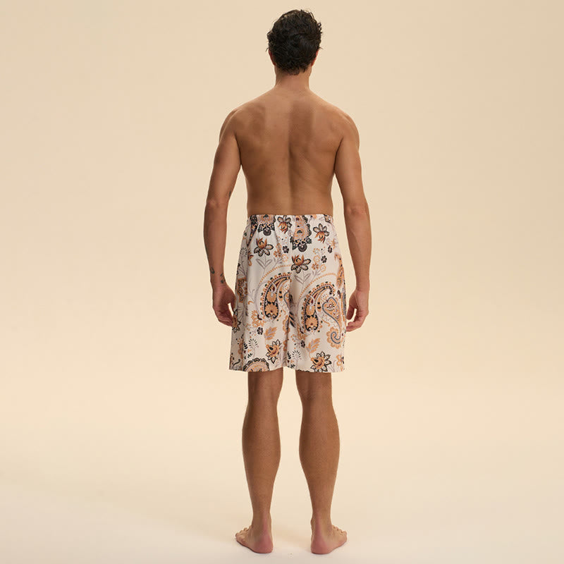 Pantalon court d'intérieur imprimé élégant et confortable en satin et mousseline de soie pour homme Olivenorma - image 3