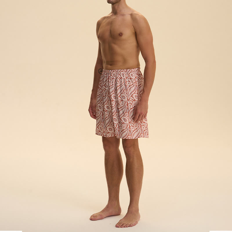 Pantalon court d'intérieur imprimé élégant et confortable en satin et mousseline de soie pour homme Olivenorma - image 6