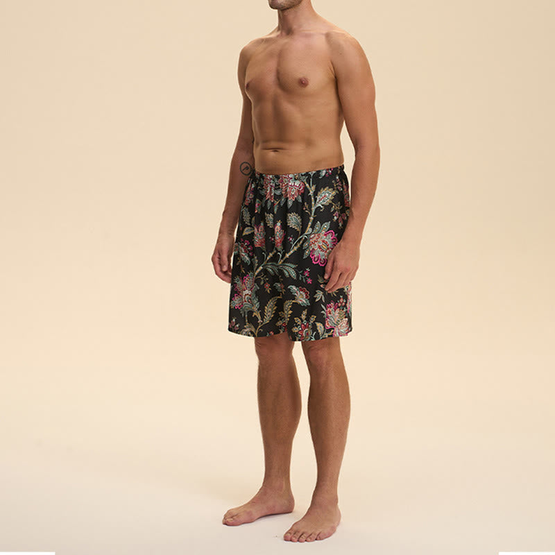 Pantalon court d'intérieur imprimé élégant et confortable en satin et mousseline de soie pour homme Olivenorma - image 21