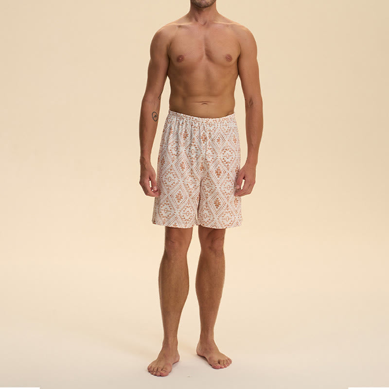 Pantalon court d'intérieur imprimé élégant et confortable en satin et mousseline de soie pour homme Olivenorma - image 17