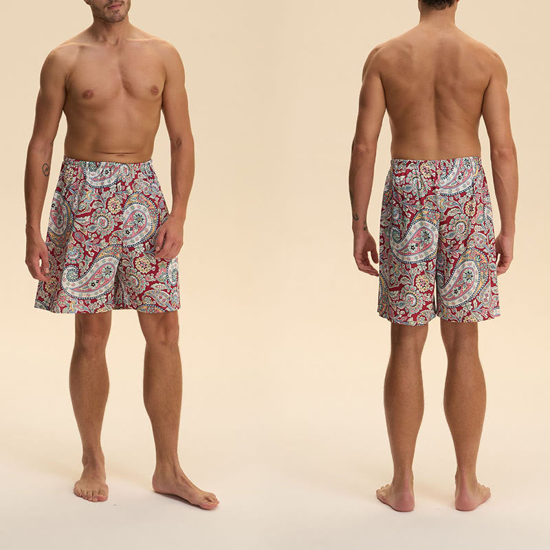 Pantalon court d'intérieur imprimé élégant et confortable en satin et mousseline de soie pour homme Olivenorma - image 14