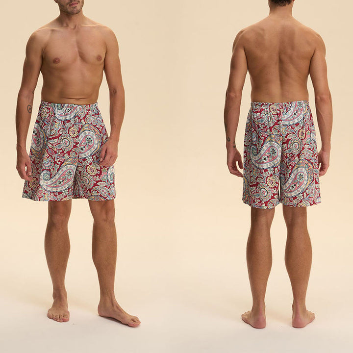 Pantalon court d'intérieur imprimé élégant et confortable en satin et mousseline de soie pour homme Olivenorma - image 14