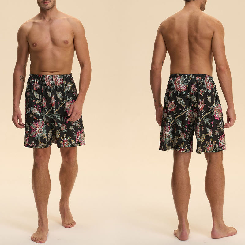 Pantalon court d'intérieur imprimé élégant et confortable en satin et mousseline de soie pour homme Olivenorma - image 23