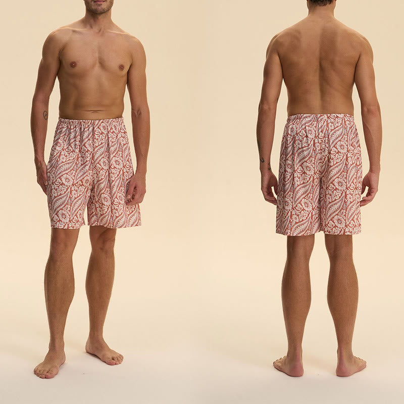 Pantalon court d'intérieur imprimé élégant et confortable en satin et mousseline de soie pour homme Olivenorma - image 9