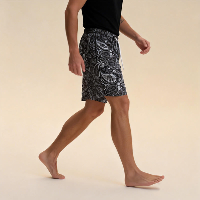 Pantalon de basketball d'été oversize Olivenorma à motif cachemire en maille à séchage rapide - image 5