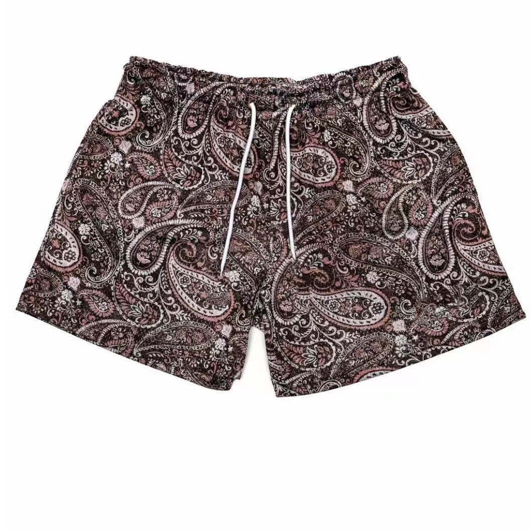 Pantalon de basketball d'été oversize Olivenorma à motif cachemire en maille à séchage rapide - Brun - 3XL - image 7