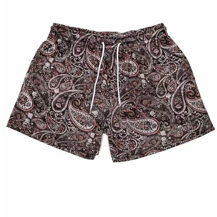 Pantalon de basketball d'été oversize Olivenorma à motif cachemire en maille à séchage rapide - Brun - 3XL - image 7