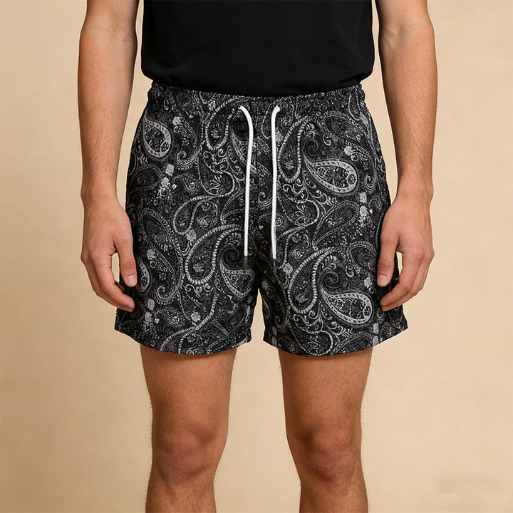 Pantalon de basketball d'été oversize Olivenorma à motif cachemire en maille à séchage rapide - image 0