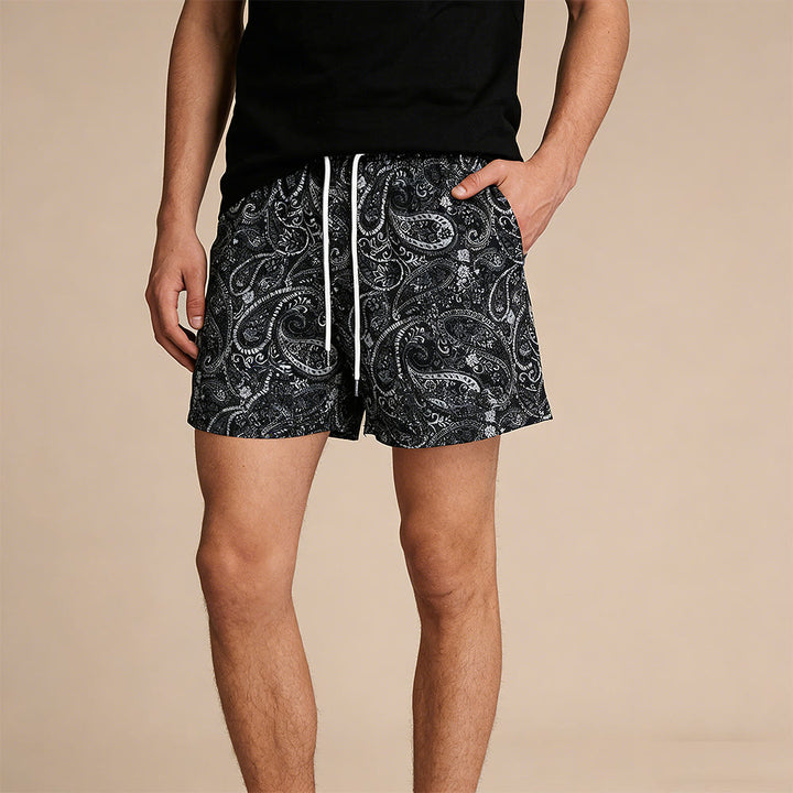 Pantalon de basketball d'été oversize Olivenorma à motif cachemire en maille à séchage rapide - image 2