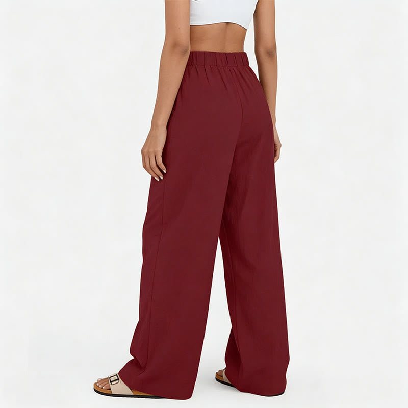 Pantalon décontracté à jambes larges et taille haute pour femme Olivenorma - image 19