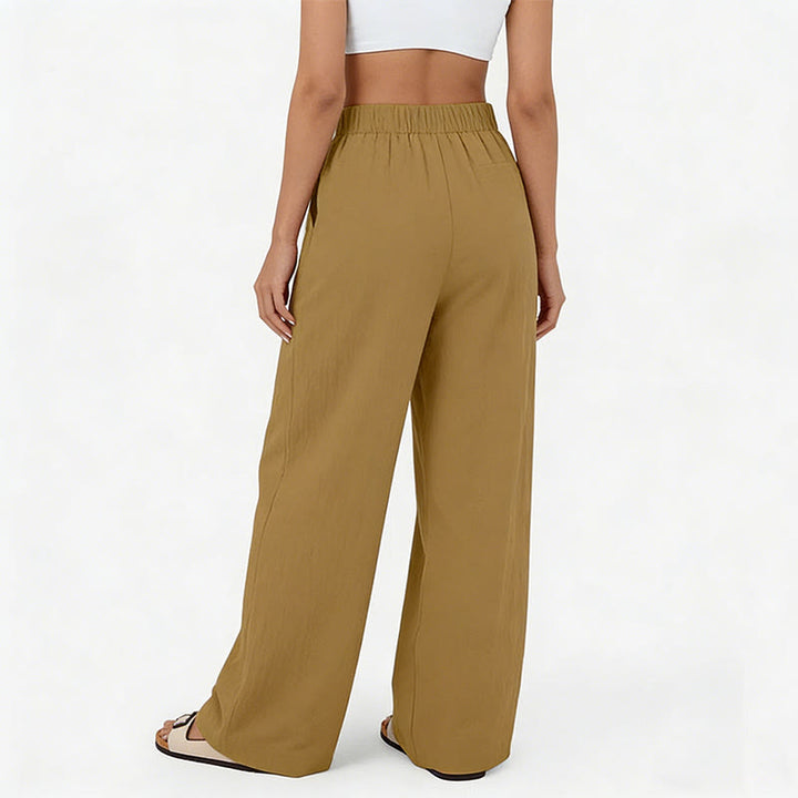 Pantalon décontracté à jambes larges et taille haute pour femme Olivenorma - image 13