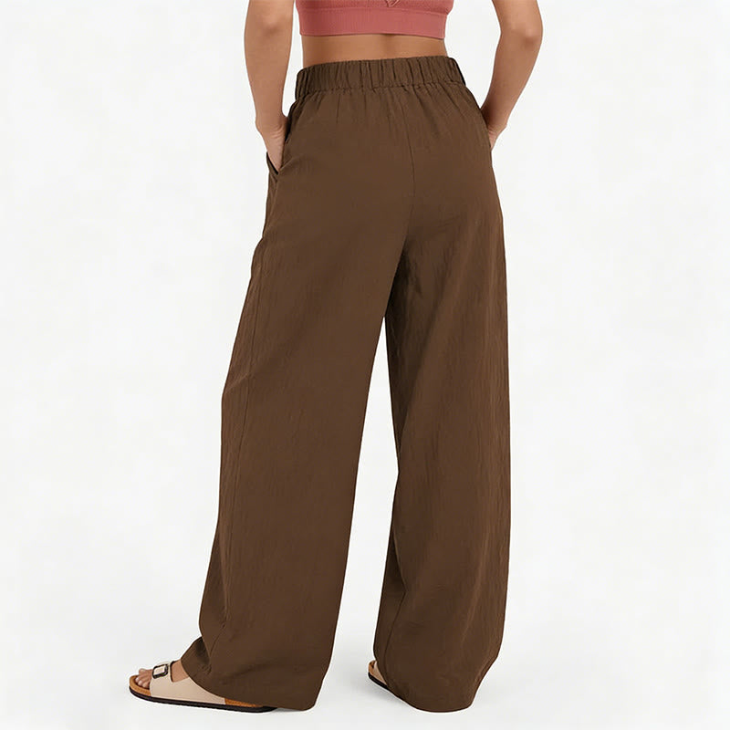 Pantalon décontracté à jambes larges et taille haute pour femme Olivenorma - image 25