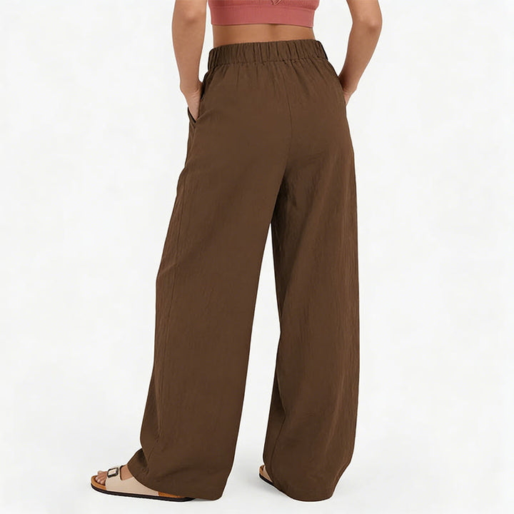 Pantalon décontracté à jambes larges et taille haute pour femme Olivenorma - image 25