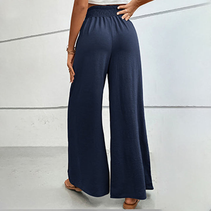 Pantalon d'été décontracté Olivenorma, taille haute, coupe ample, jambes larges et taille élastique - image 9
