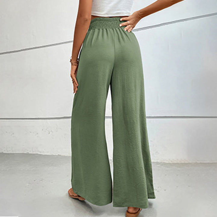 Pantalon d'été décontracté Olivenorma, taille haute, coupe ample, jambes larges et taille élastique - image 55