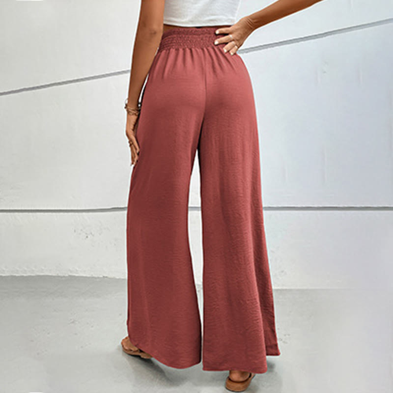 Pantalon d'été décontracté Olivenorma, taille haute, coupe ample, jambes larges et taille élastique - image 30
