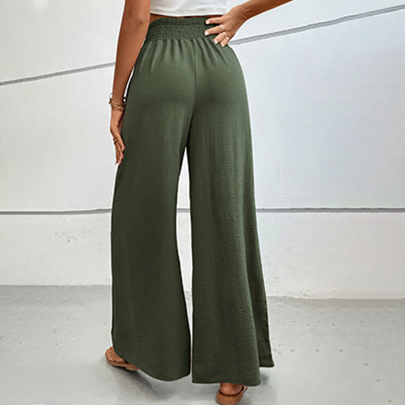 Pantalon d'été décontracté Olivenorma, taille haute, coupe ample, jambes larges et taille élastique - image 21