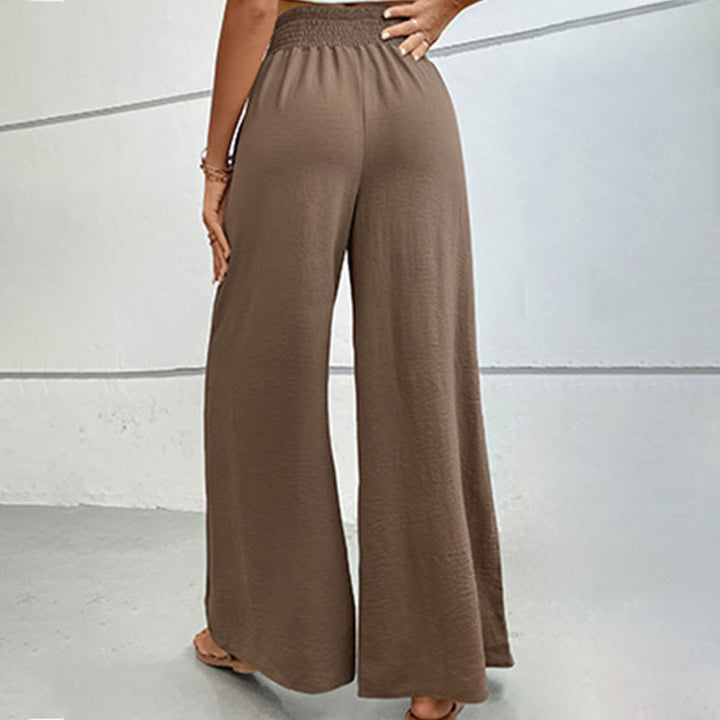 Pantalon d'été décontracté Olivenorma, taille haute, coupe ample, jambes larges et taille élastique - image 5