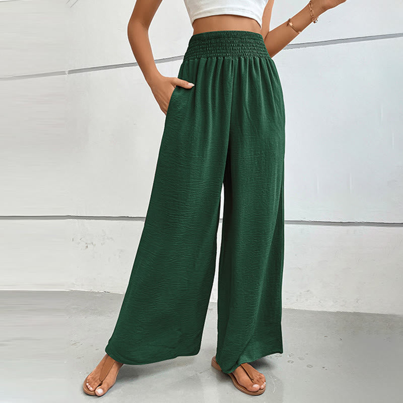 Pantalon d'été décontracté Olivenorma, taille haute, coupe ample, jambes larges et taille élastique - image 35