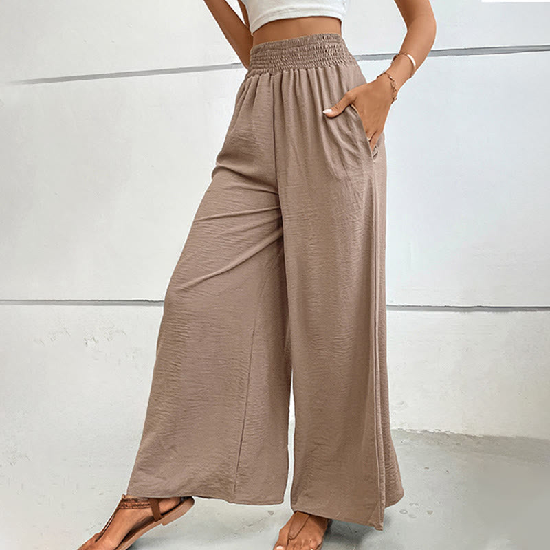 Pantalon d'été décontracté Olivenorma, taille haute, coupe ample, jambes larges et taille élastique - image 17