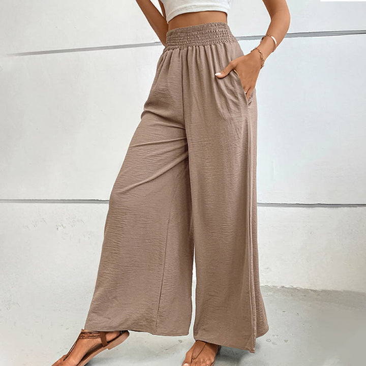 Pantalon d'été décontracté Olivenorma, taille haute, coupe ample, jambes larges et taille élastique - image 17