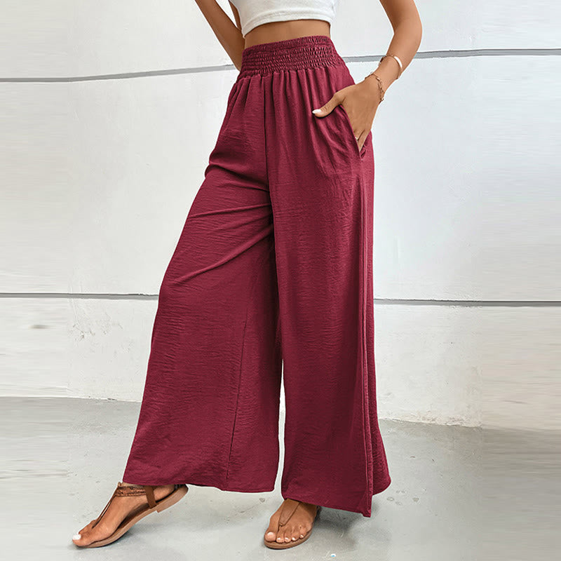 Pantalon d'été décontracté Olivenorma, taille haute, coupe ample, jambes larges et taille élastique - image 33